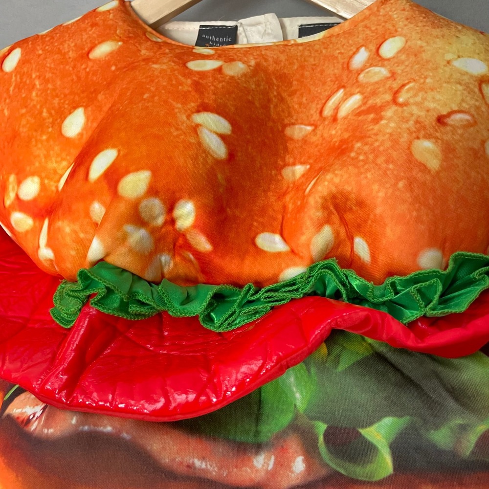 Hamburger Halloween Costume Children Novelty Food One Size 4-10 Kids Girl Boy - Picture 10 of 16
